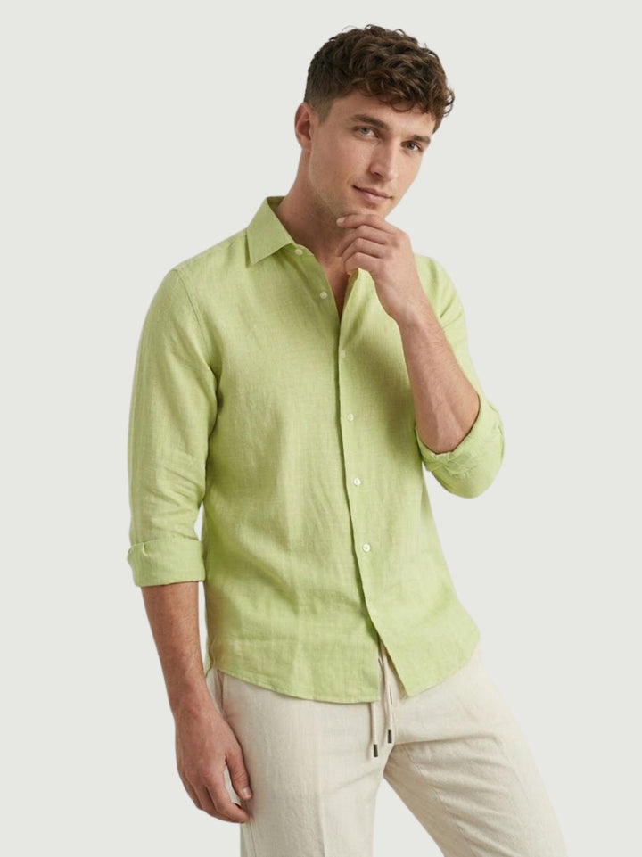 camicia in lino verde lime 9432900 407 ANDREA MORANDO 