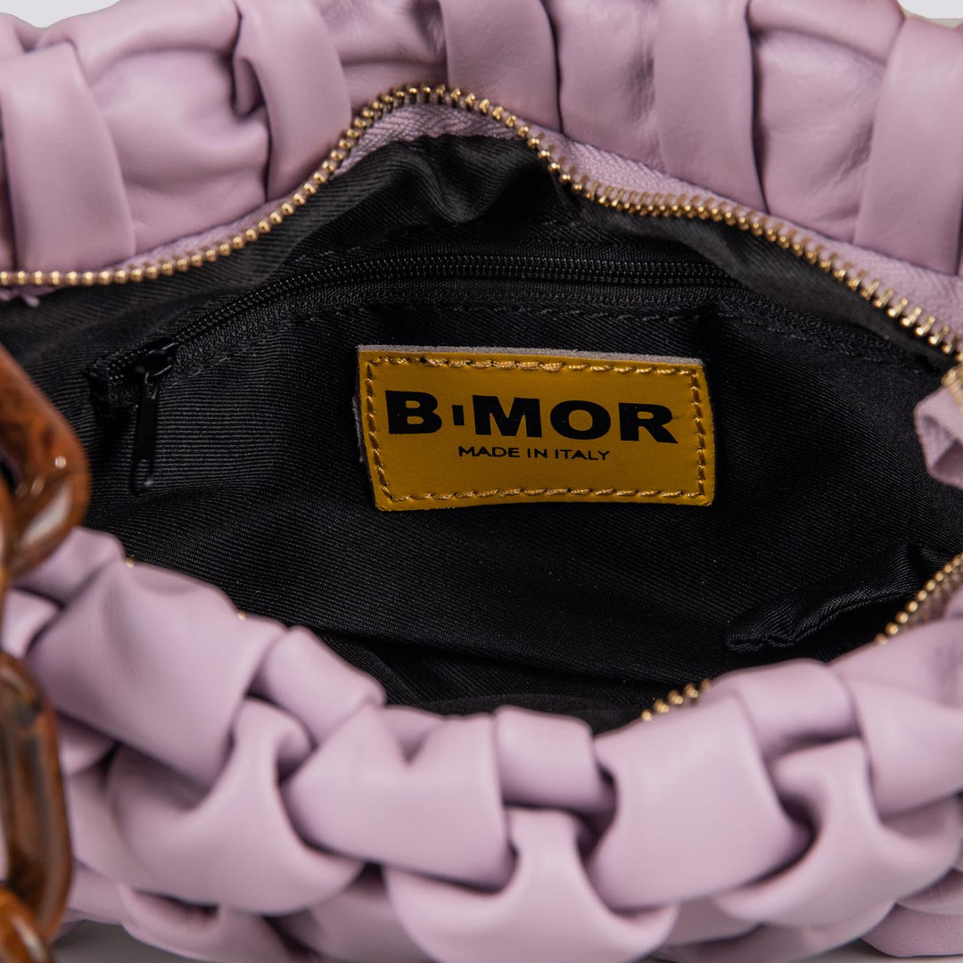 Borsa Curly In Pelle Intrecciata lilla CURLY LILLA BIMOR 