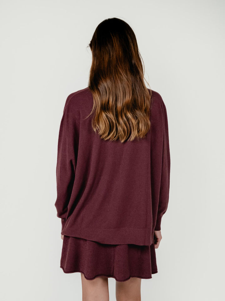CARDIGAN CON BOTTONI BORDEAUX 022031 2200 BIMOR 