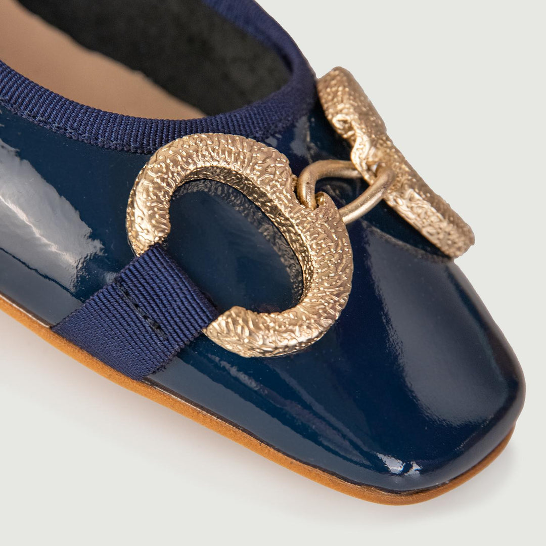 BALLERINE IN NAPLAK BLU CON DETTAGLIO IN METALLO 4875NAPLAK BLU ANDREA MORANDO 