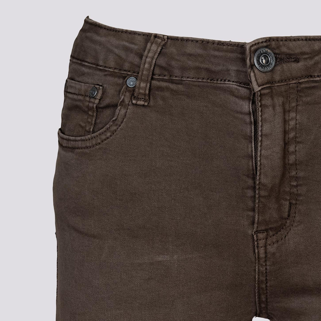 Pantalone cinque tasche sfrangiato marrone 6826/26/ FANGO ANDREA MORANDO 