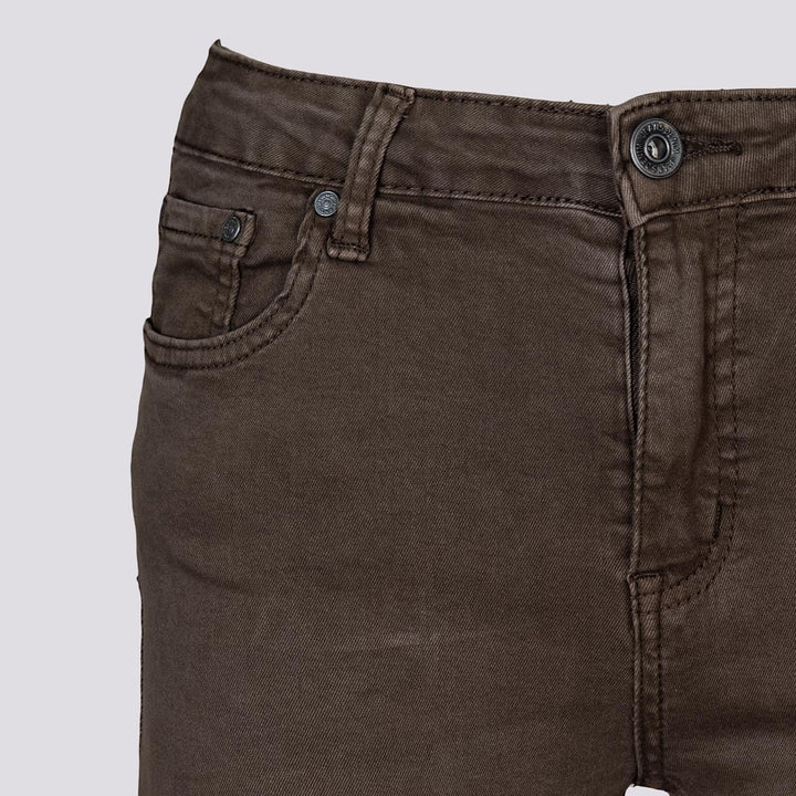 Pantalone cinque tasche sfrangiato marrone 6826/26/ FANGO ANDREA MORANDO 
