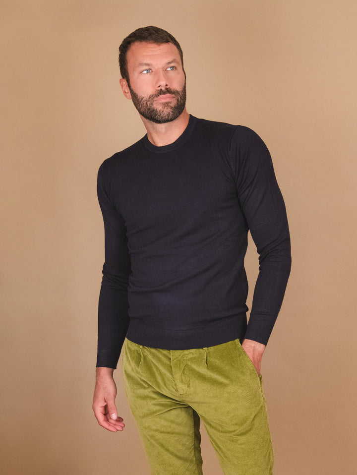 MAGLIA GIROCOLLO BLU NAVY 3000900 205 ANDREA MORANDO 