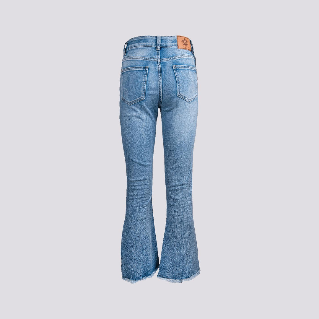Jeans elasticizzato con spacco laterale 6826/26 DENIM CHIARO ANDREA MORANDO 