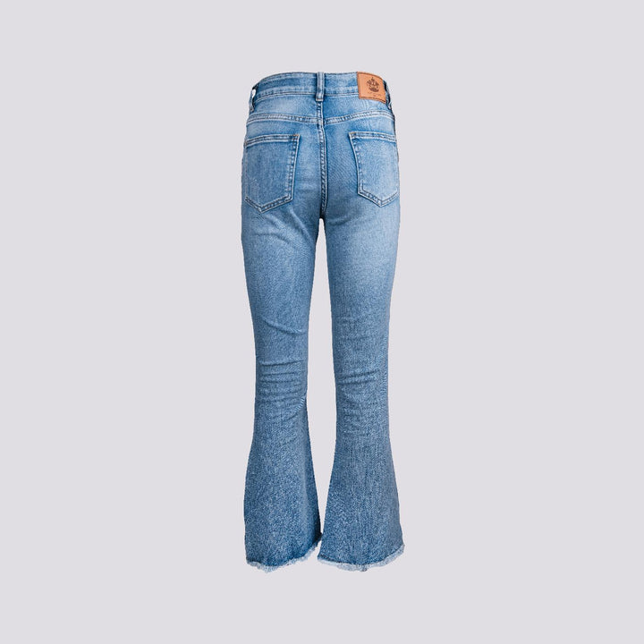 Jeans elasticizzato con spacco laterale 6826/26 DENIM CHIARO ANDREA MORANDO 