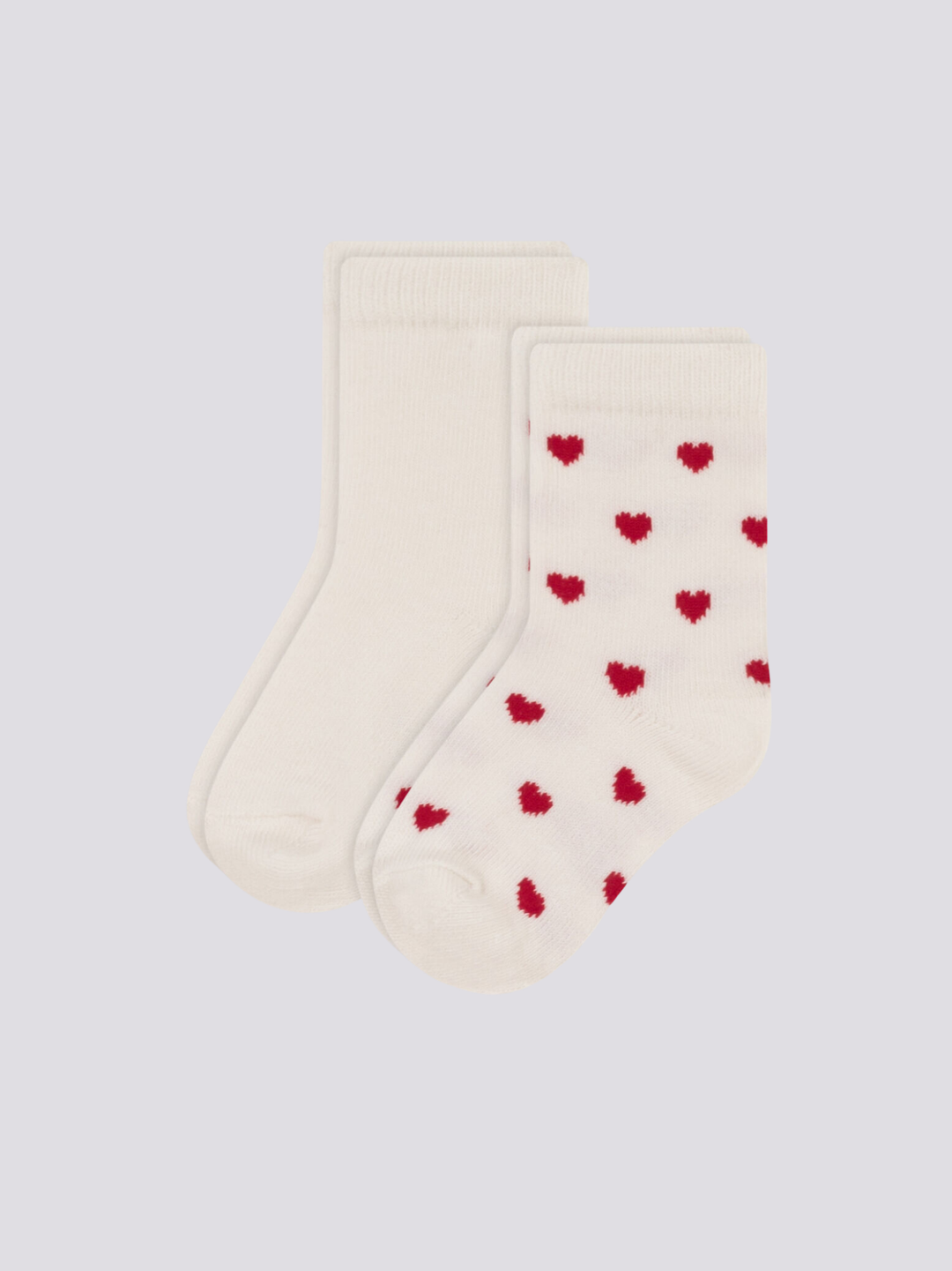 CONFEZIONE DA 2 PAIA DI CALZINI BEBÈ IN JERSEY DI COTONE A CUORI A08V6 01 PETIT BATEAU 