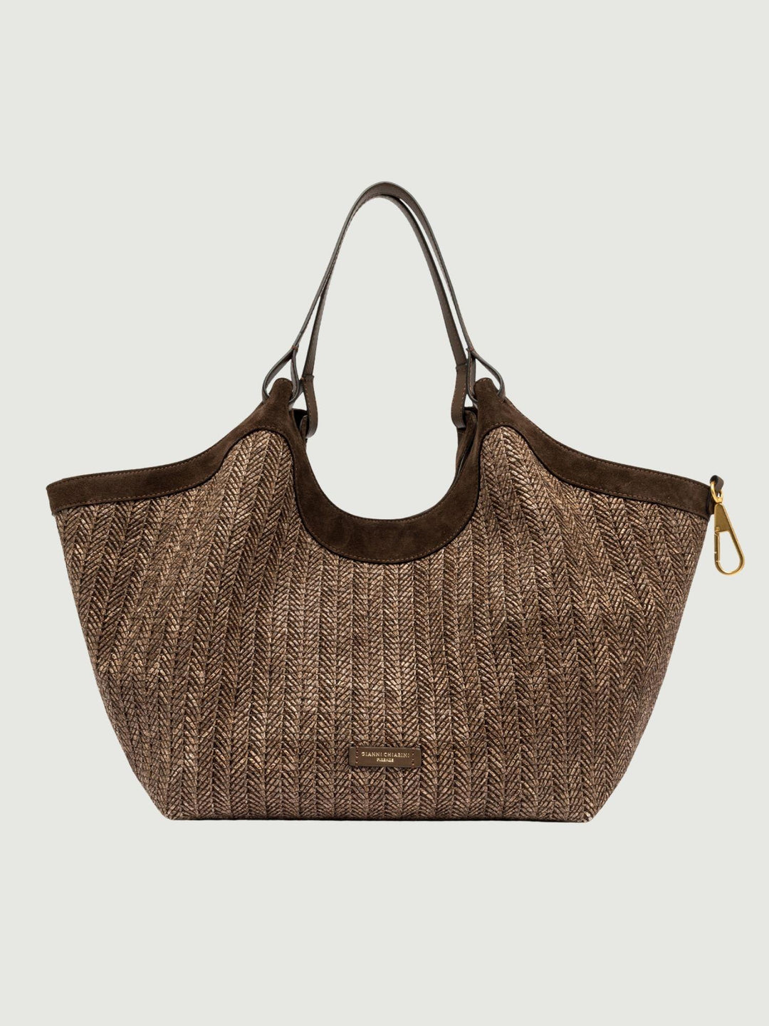 Borsa Dua in paglia intrecciata choco grande BS 12340/COMM PGLSPG 13840 GIANNI CHIARINI 