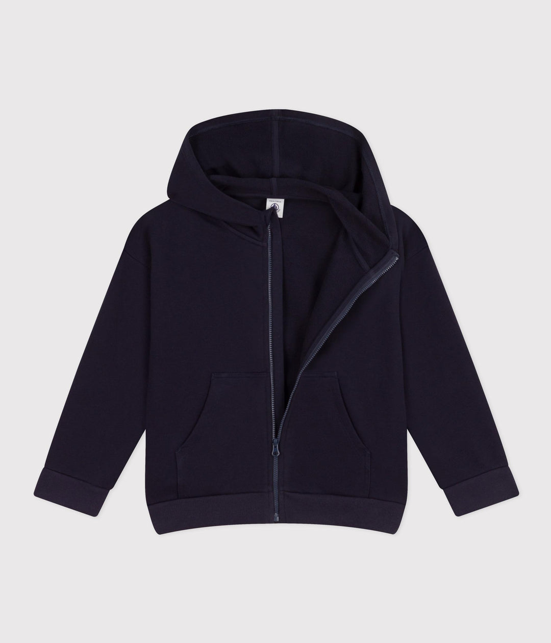 FELPA CON ZIP E CAPPUCCIO blu BAMBINO A0A1B 03 PETIT BATEAU 