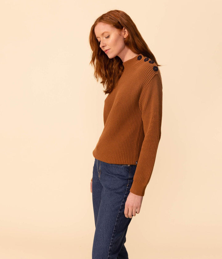 MAGLIONE DONNA IN COTONE A COSTA INGLESE A08A6 01 PETIT BATEAU 