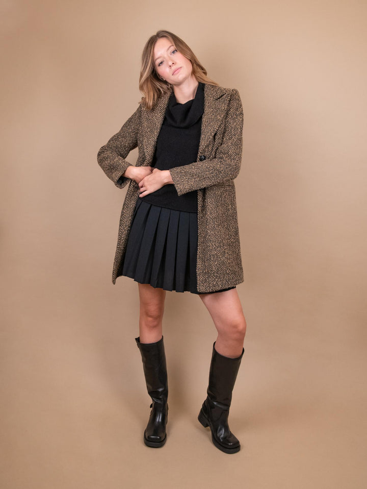 CAPPOTTO SPIGATO CUOIO E NERO 9992CBS 51 ANDREA MORANDO 