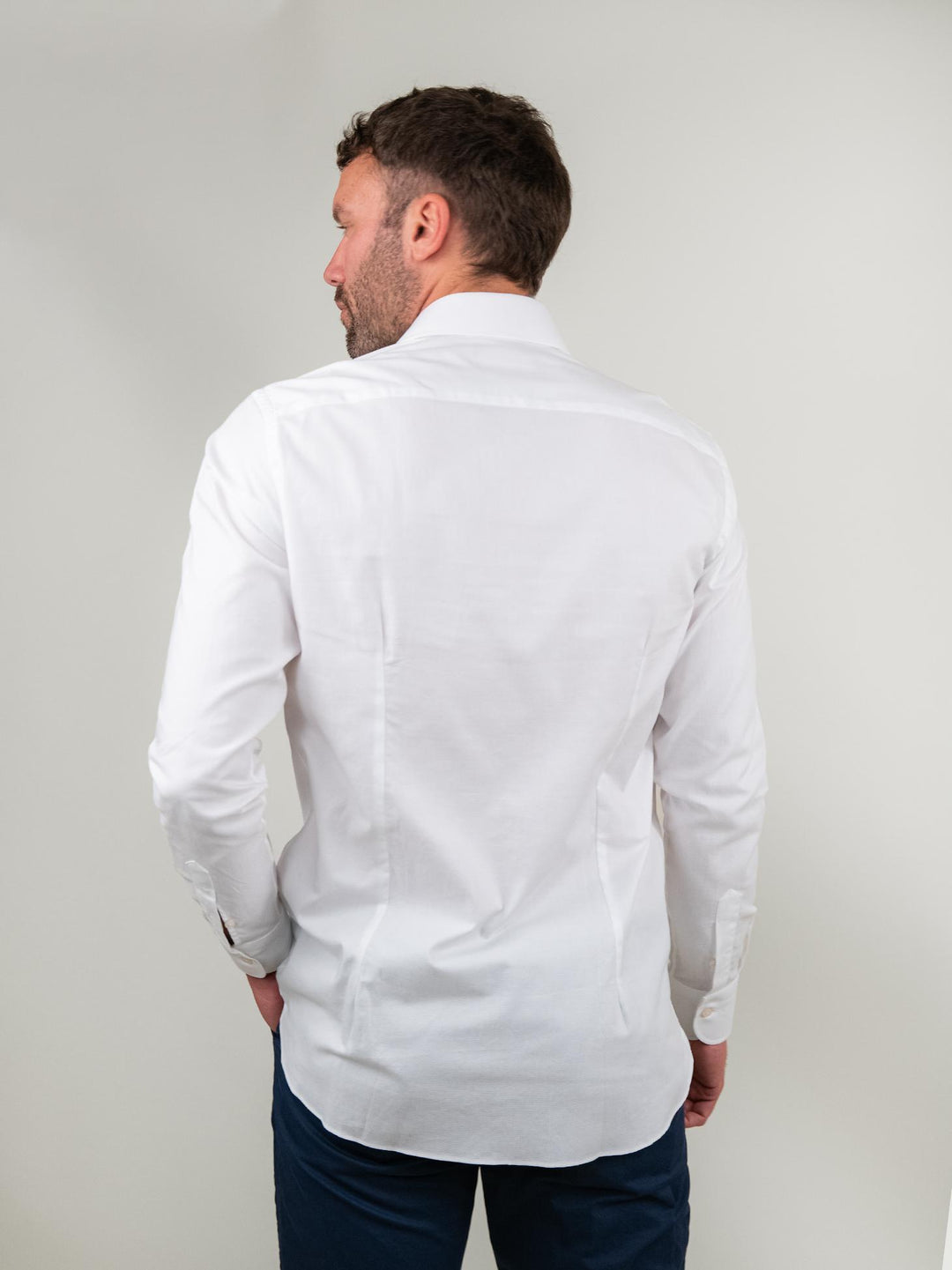 CAMICIA IN COTONE BIANCO ROYAL/SLIM BIANCO ANDREA MORANDO 