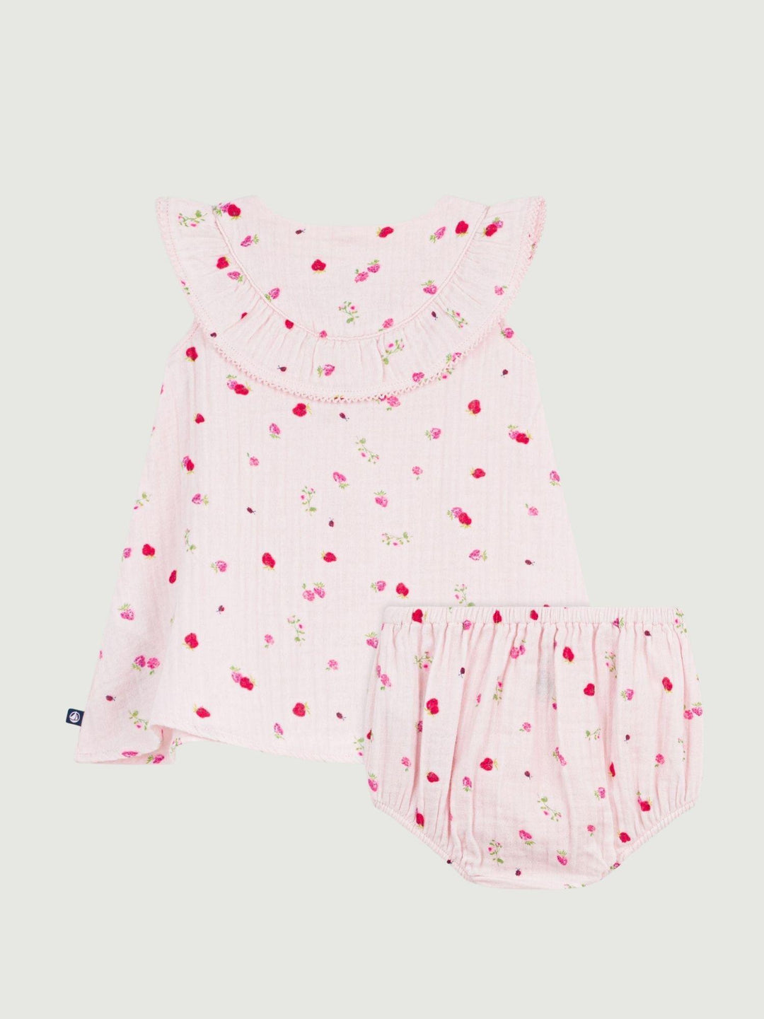 Vestito e bloomer coordinato in cotone stampa floreale A0F1G 01 PETIT BATEAU 