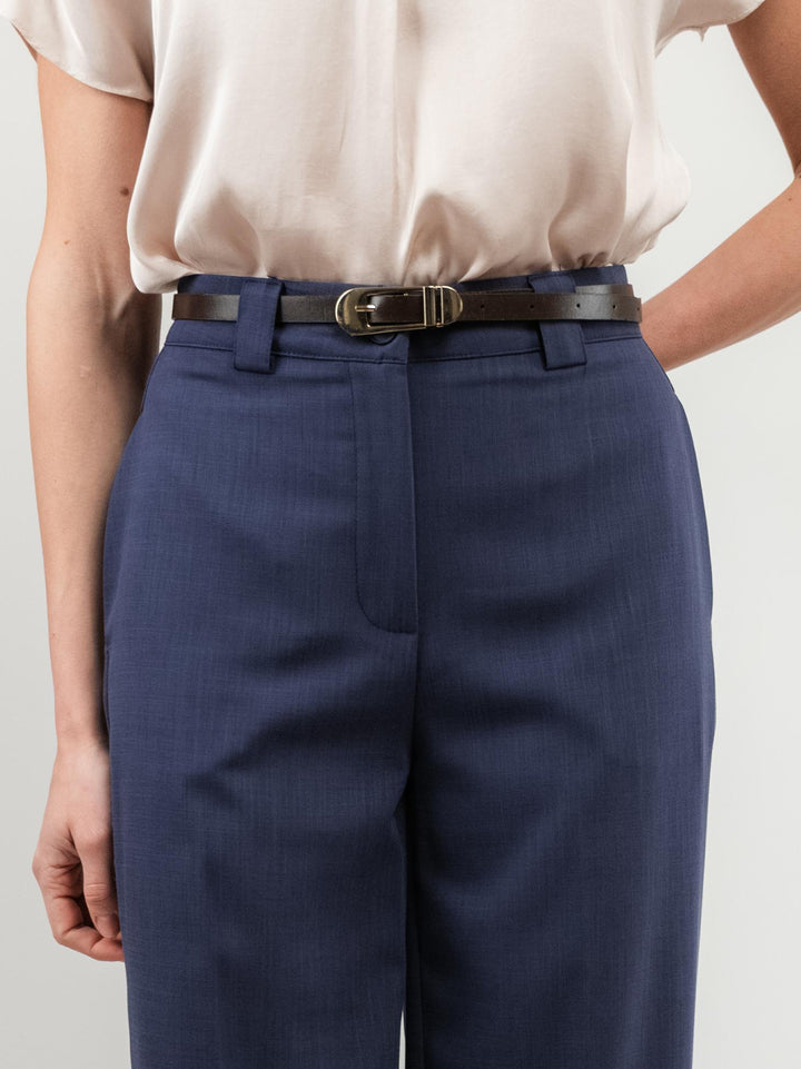 PANTALONE A PALAZZO BLUETTE CON MAXI RISVOLTO