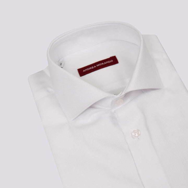 CAMICIA BIANCA IN COTONE REGULAR FIT 5B397 01 ANDREA MORANDO 