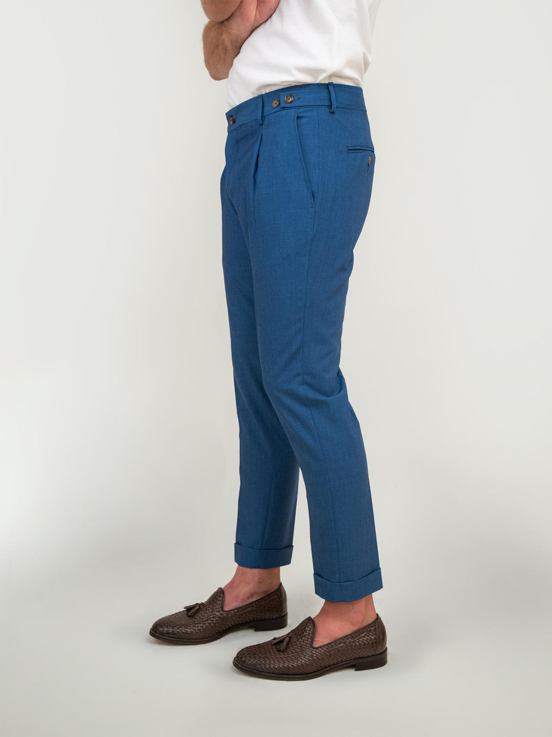 PANTALONE CON PINCES COLOR JEANS GALILEO JEANS ANDREA MORANDO 