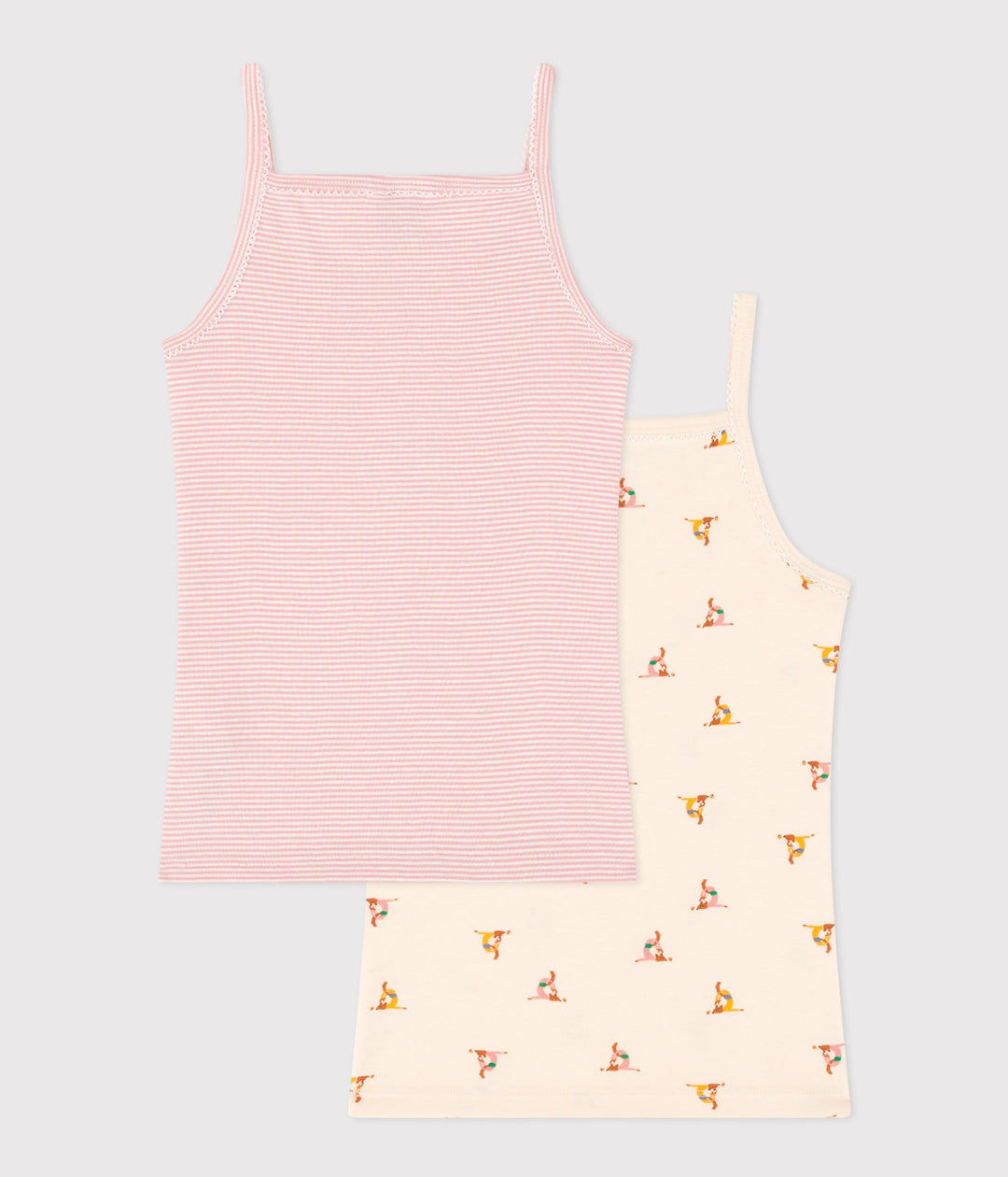 CONFEZIONE DA 2 CANOTTIERE CON SPALLINE IN COTONE BAMBINO A0A43 00 PETIT BATEAU 