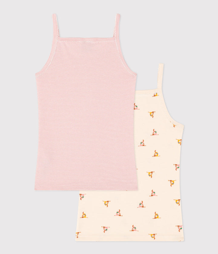 CONFEZIONE DA 2 CANOTTIERE CON SPALLINE IN COTONE BAMBINO A0A43 00 PETIT BATEAU 