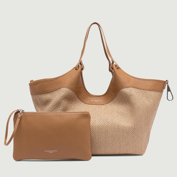 Borsa a spalla DUA in pelle intrecciata Nature BS 10370/24PE CST-PL 0422 GIANNI CHIARINI 