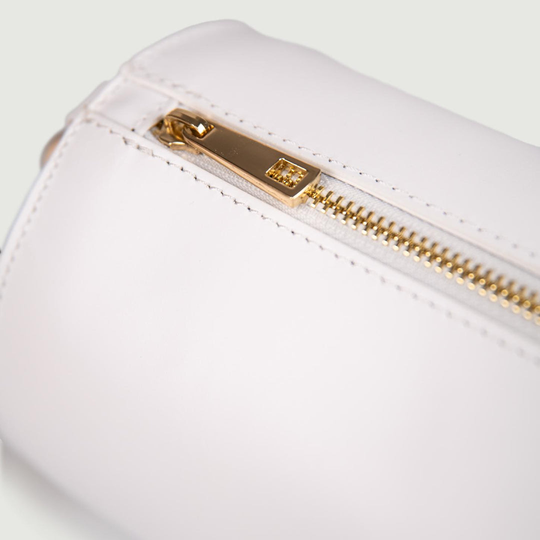BORSA CILINDRO A TRACOLLA IN PELLE BIANCA "CIRCULAR" CIRCULAR BIANCO BIMOR 