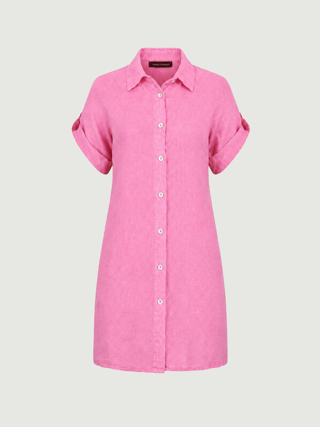 Abito camicia in lino rosa 6AB0527 629 ANDREA MORANDO 