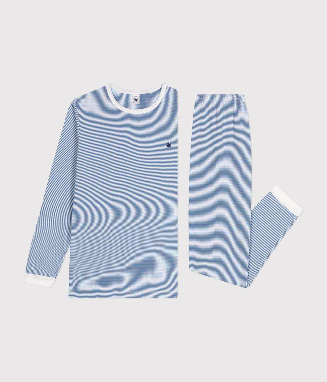 Pigiama a righe blu in cotone A0BOR 01 PETIT BATEAU 