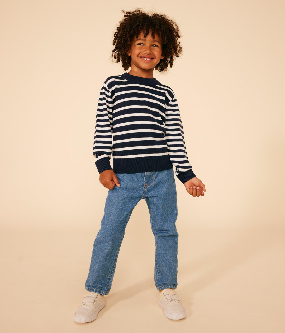 PULLOVER RIGATO IN LANA E COTONE BAMBINO A09KB 01 PETIT BATEAU 