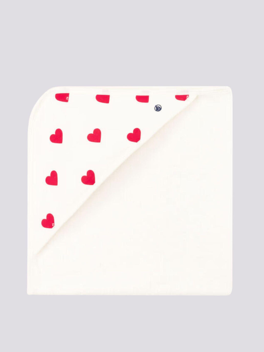 ASCIUGAMANO QUADRATO DA BAGNO CON CUORI IN COTONE A09IT 01 PETIT BATEAU 