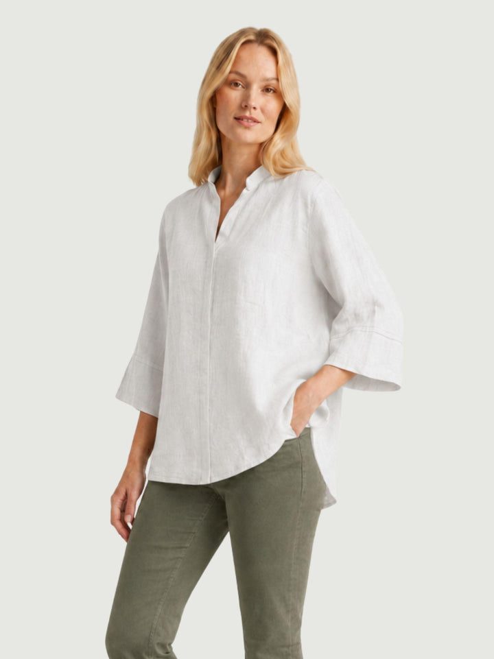 Camicia coreana in lino bianca 6CM0302 BIANCA ANDREA MORANDO 