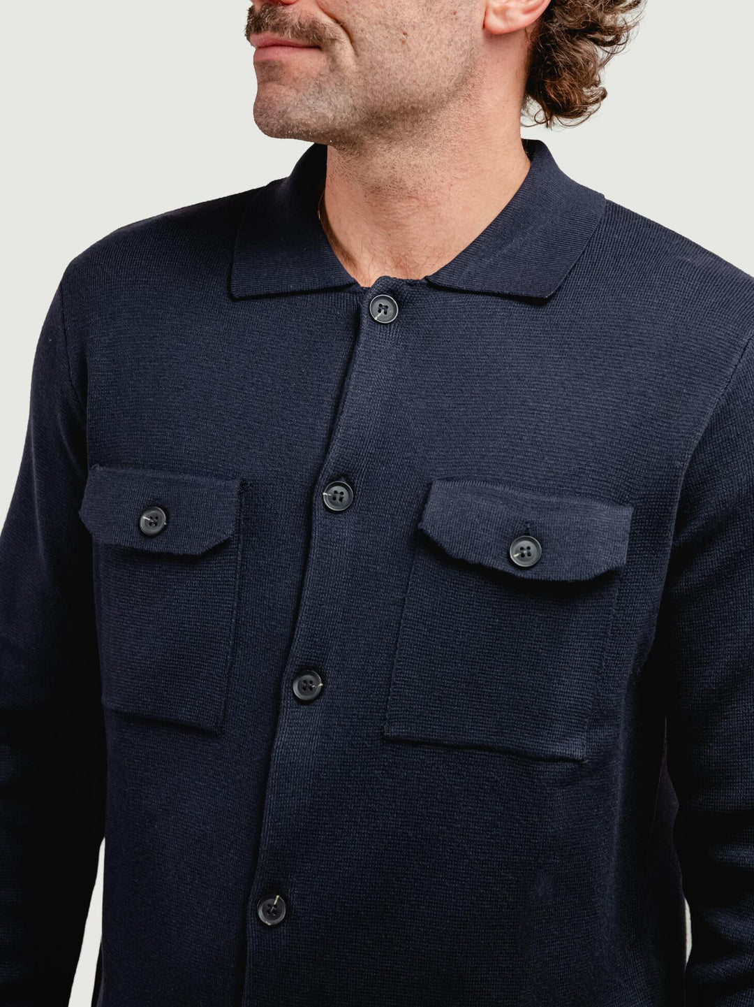 OVERSHIRT IN MISTO LANA BLU NAVY 4060225 205 ANDREA MORANDO 