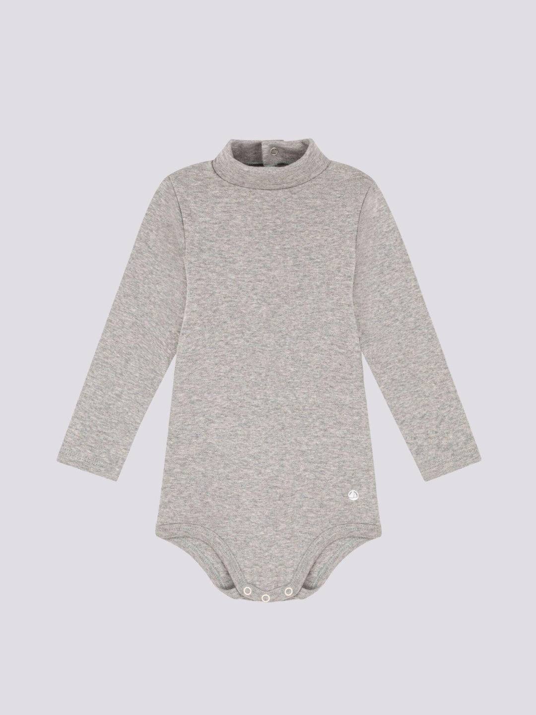 BODY IN COTONE A MANICA LUNGA E COLLO ALTO GRIGIO A08QO 01 PETIT BATEAU 