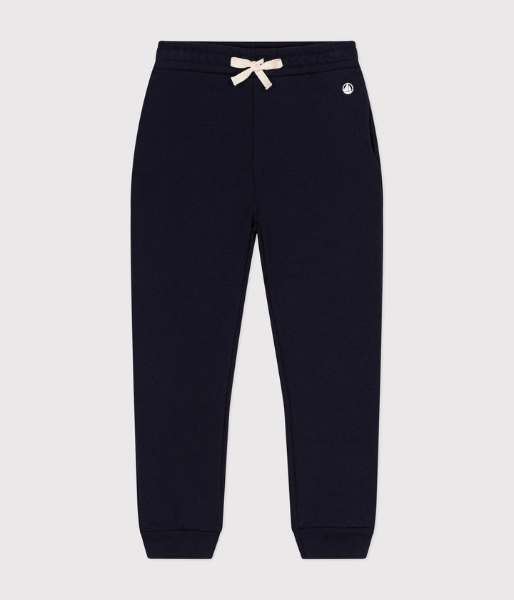 Pantaloni blu con fiocchetto da jogging in molleton A0BOE 01 PETIT BATEAU 