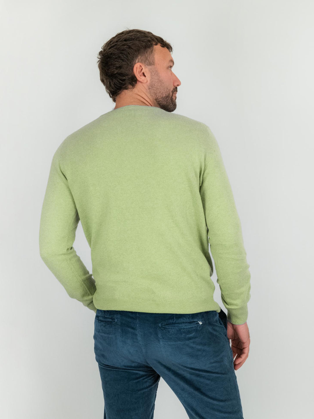 GIROCOLLO VERDE LIME MISTO CASHMERE 1200224 382 ANDREA MORANDO 