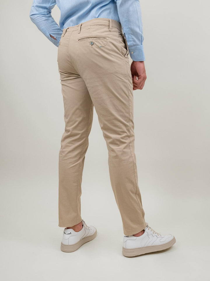 PANTALONE IN COTONE BEIGE P-KAPS-S124571 023 ANDREA MORANDO 