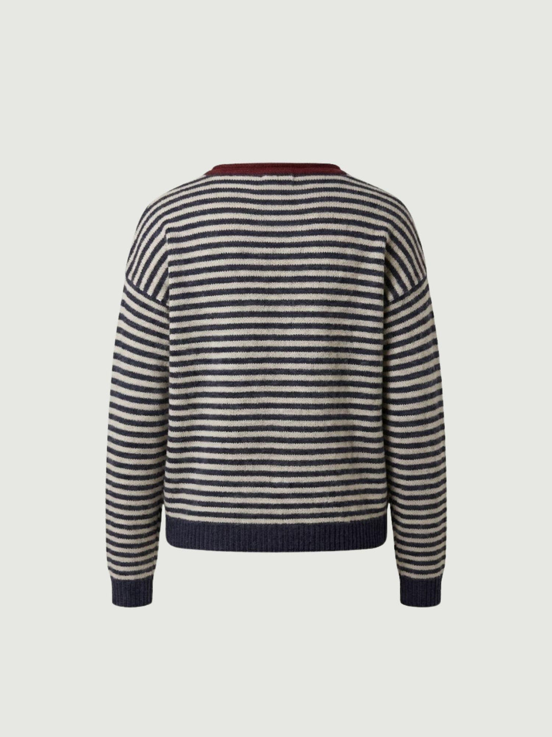MAGLIA A RIGHE ANTRACITE 25866/C BORDEAUX ANDREA MORANDO 