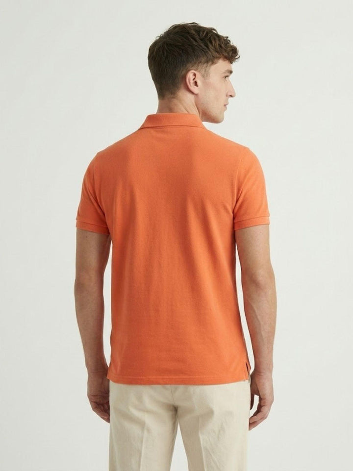 Polo piquet Monogram arancio navy M1110465A K1A SUPERDRY 