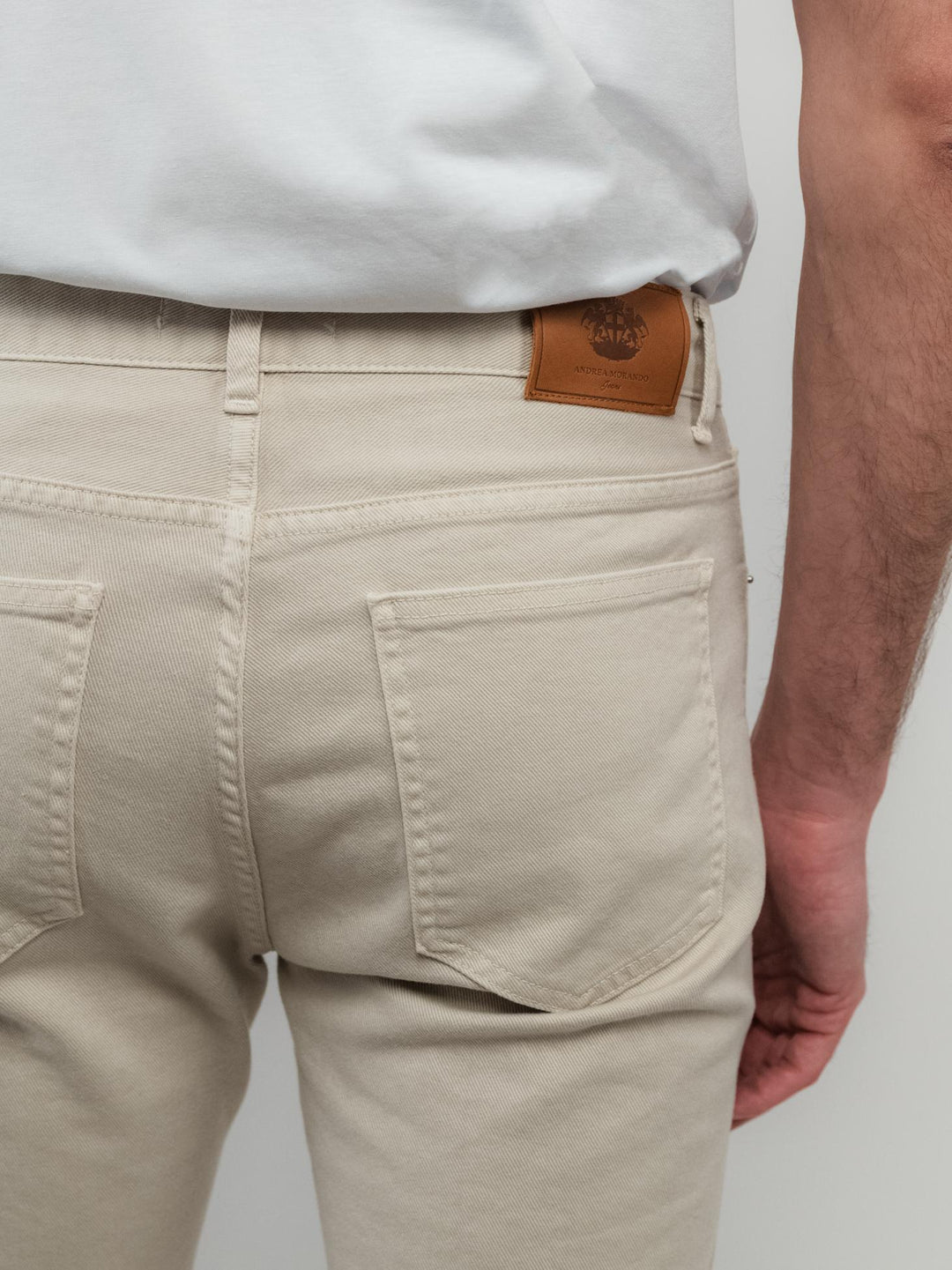 PANTALONE 5 TASCHE BEIGE 7607GSB BEIGE ANDREA MORANDO 