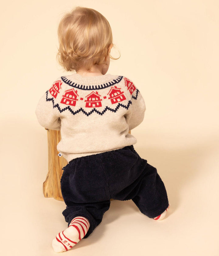 MAGLIONE IN TRICOT DI LANA E COTONE PER BEBÈ A08AA 01 PETIT BATEAU 