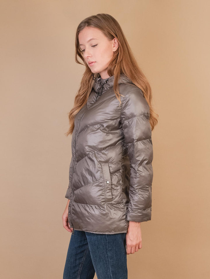 GIUBBOTTO STRUTTURATO IN CAMOSCIO  CON PIUMINO IN ECO-PIUMA FANGO LINR 18 JACK LEATHER 
