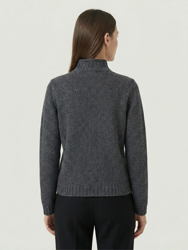 Maglia lupetto in lana antracite con trecce 14117LU MARENGO ANDREA MORANDO 