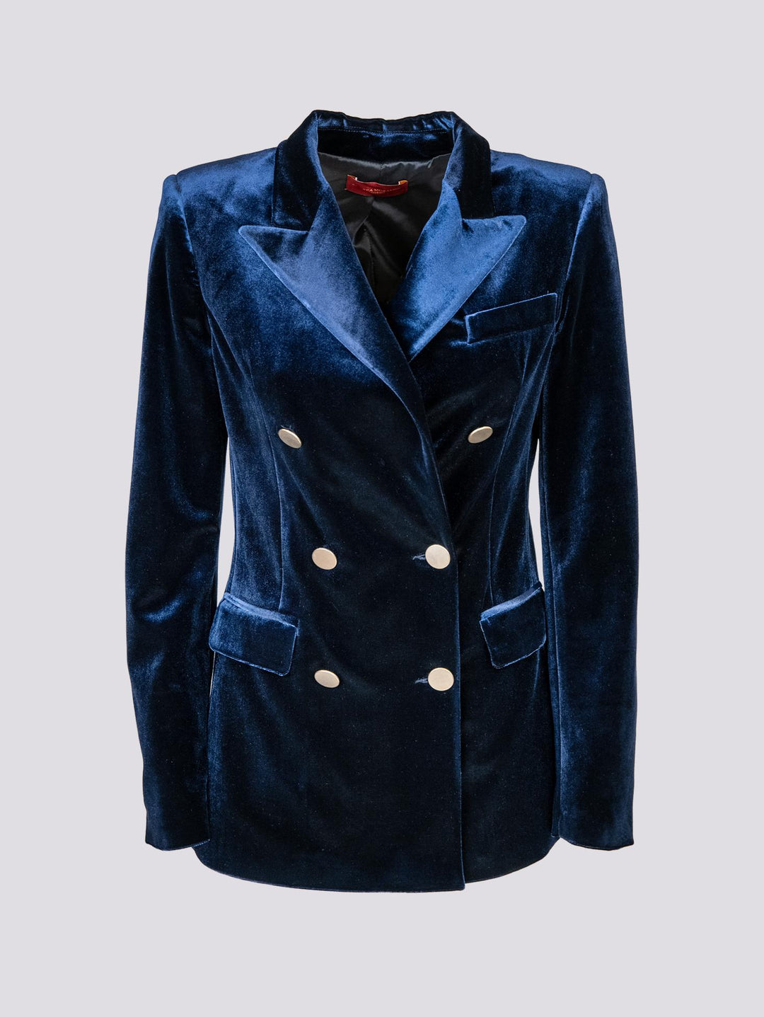 BLAZER DOPPIOPETTO IN VELLUTO BLU 3877/2894 111 ANDREA MORANDO 