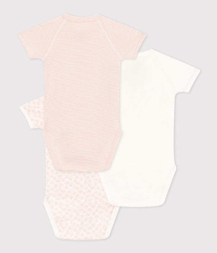 CONFEZIONE DA 3 BODY INCROCIATI IN COTONE BEBÈ A09UJ 98 PETIT BATEAU 