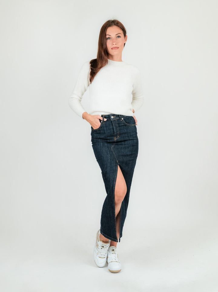 GONNA LUNGA IN DENIM SCURO
