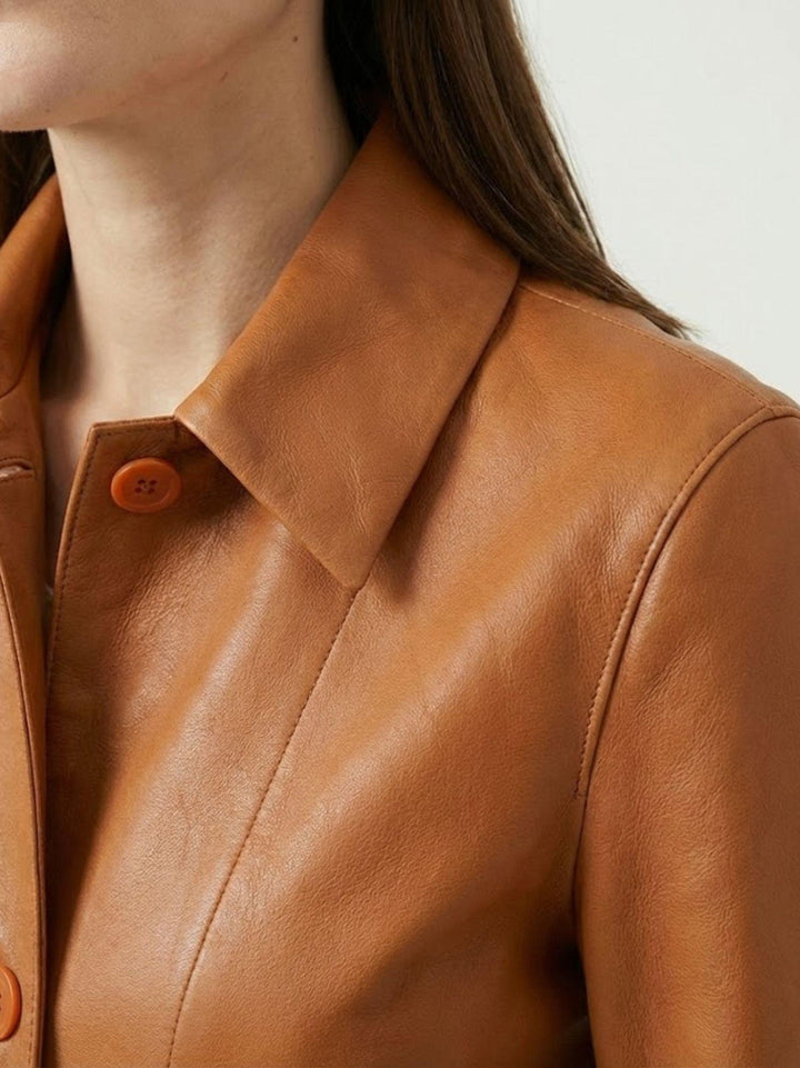 Giacca Malaga in nappa bonded terracotta MALAGA 53 JACK LEATHER 