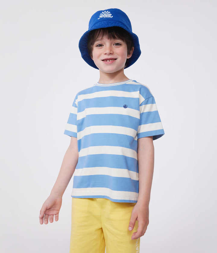 T-shirt a maniche corte in cotone a righe bambino
