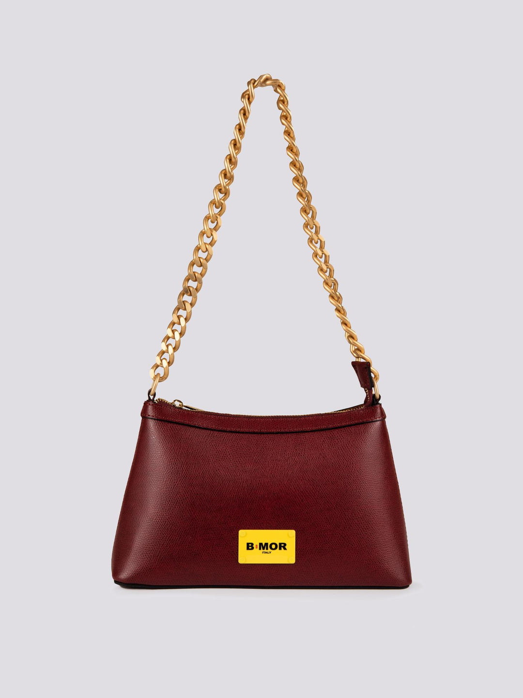 BORSA  QUEEN CON CATENA ORO  IN PELLE BORDEAUX QUEEN BORDEAUX BIMOR 