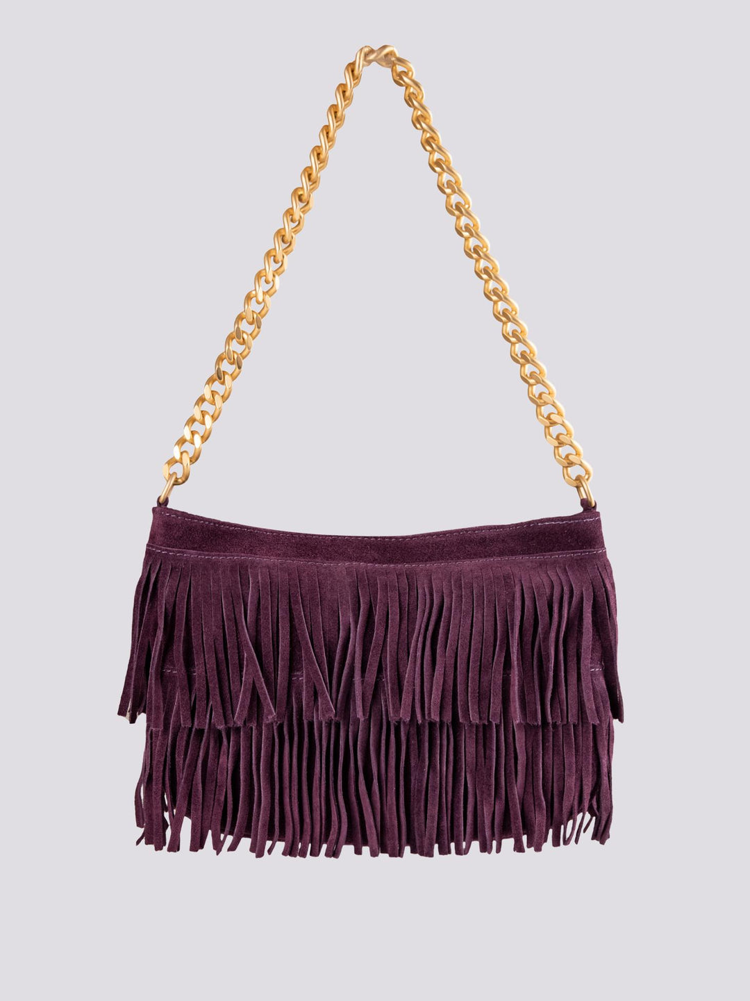 Borsa a tracolla in camoscio con frange viola Jigly JIGLY VIOLA BIMOR 
