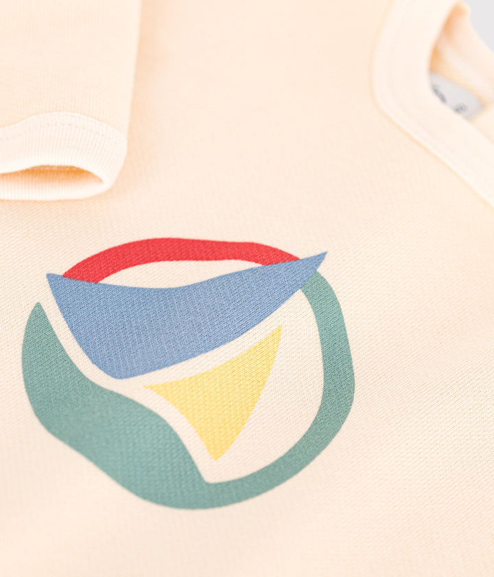 Maglia con stampa barchetta in tessuto felpato A0BMA 02 PETIT BATEAU 