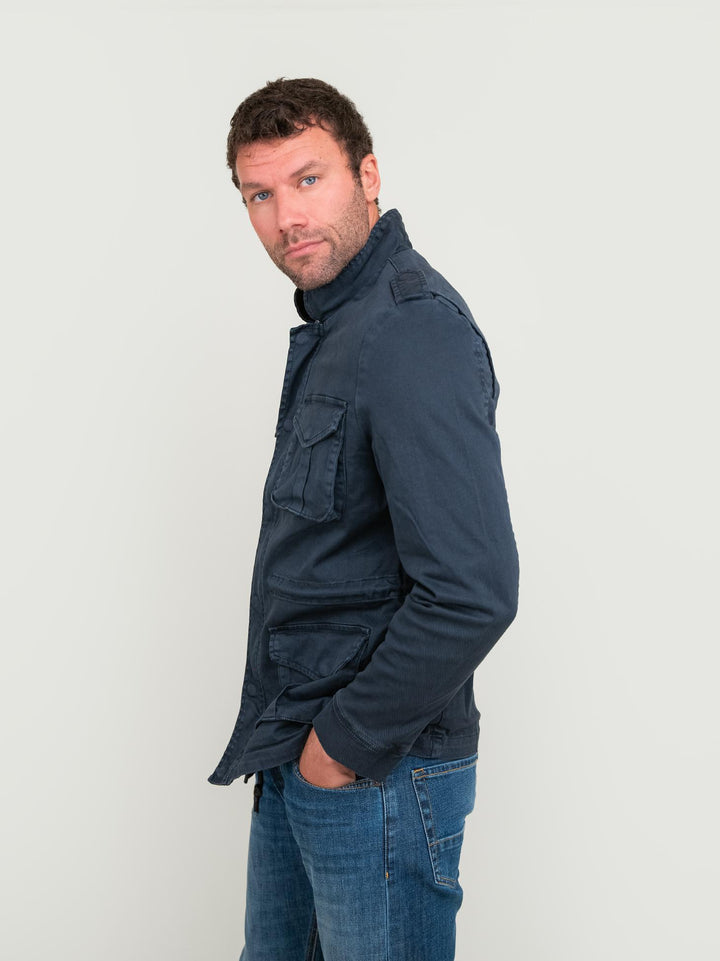 FIELD JACKET IN COTONE BLU NAVY BU24S06GIPA 200 ANDREA MORANDO 