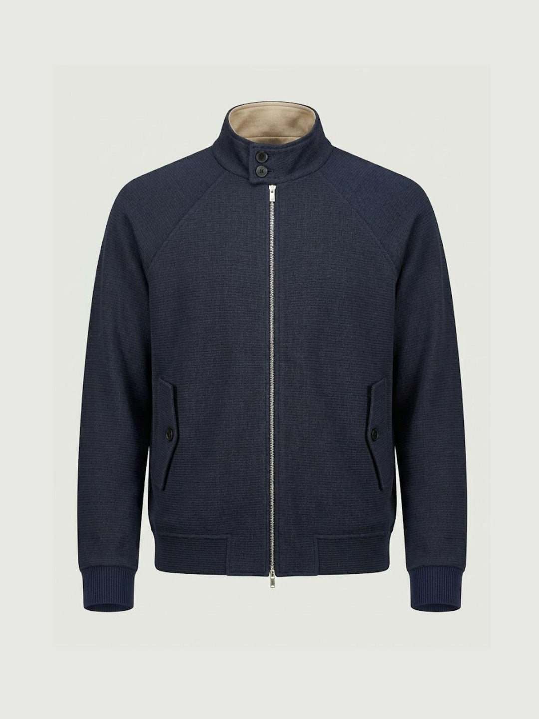 Bomber in maglia con collo a listino navy G0004PL0121M 7000 ANDREA MORANDO 
