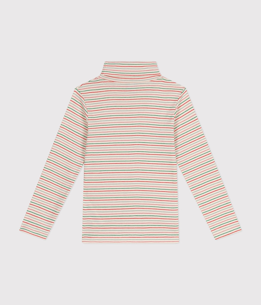 Dolcevita bianco a righe multicolor in cotone A0BLS 13 PETIT BATEAU 